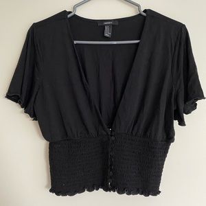 Forever 21 black v neck top size M